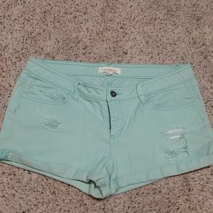 Forever 21 Mint Denim Shorts